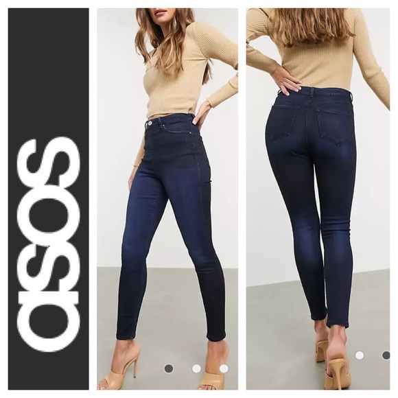 🐞NWT ASOS Design High Rise Ridley Skinny Jean Size 24x30” - Picture 1 of 15